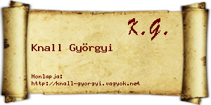 Knall Györgyi névjegykártya