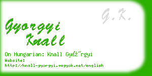 gyorgyi knall business card